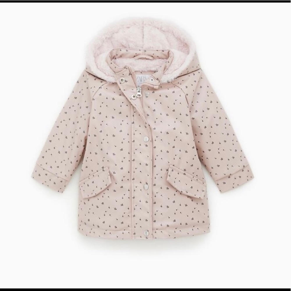 Zara Girls Rubberized Rain Coat